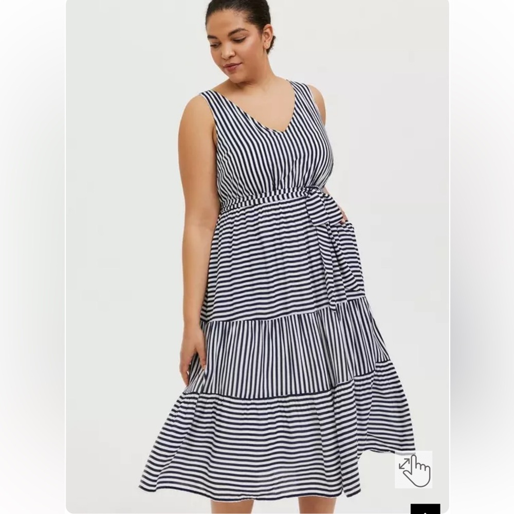 Torrid Challis Striped Midi Dress